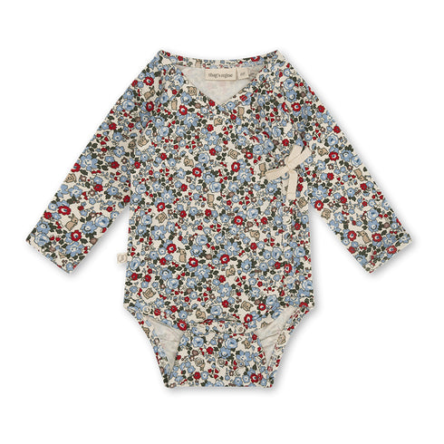 Elia Wrap Body 包屁衣 - Floral Bunnies Rouge