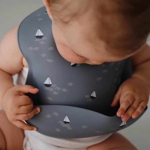Silicone Baby Bib 矽膠圍兜 - Boats