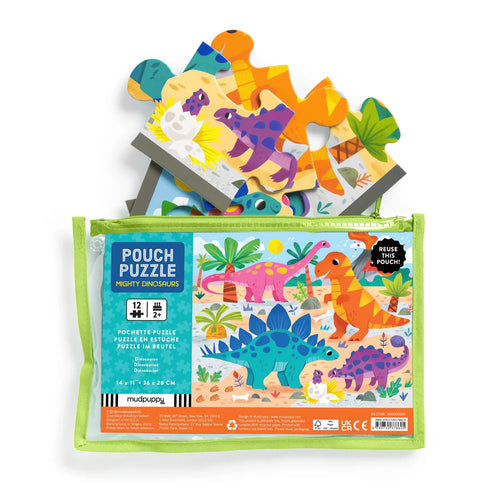 Mighty Dinosaurs Pouch Puzzle 袋裝拼圖 12 Piece