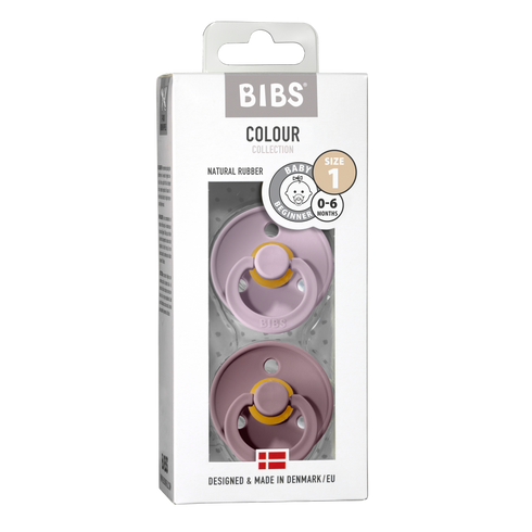 Bibs Colour 天然橡膠奶嘴 - Dusky Lilac & Heather - size 1