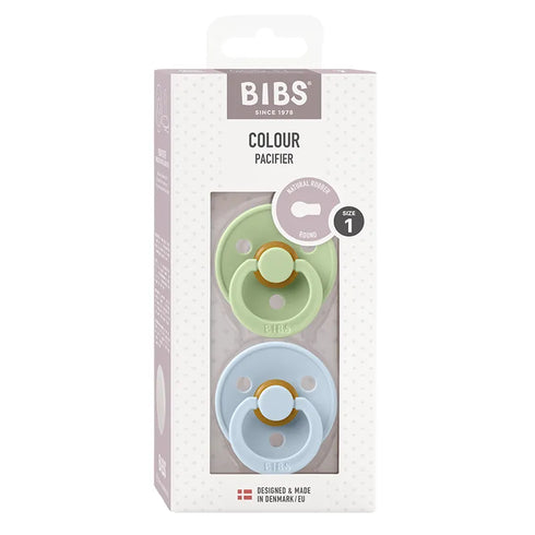 Bibs Colour 天然橡膠奶嘴 - Baby Blue & Pistachio