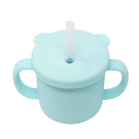 Grow With Me Silicone Bear Cup 矽膠學飲杯 - Seafoam