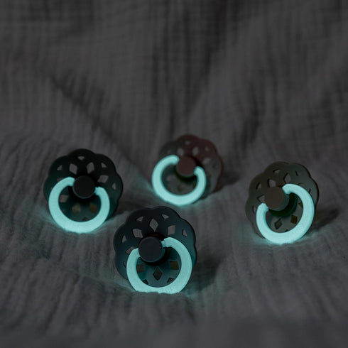 Bibs Boheme 夜光橡膠奶嘴 - Sage Glow & Cloud Glow